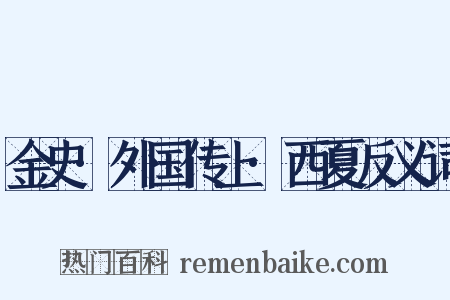金史·外国传上·西夏反义词是什么意思的图片